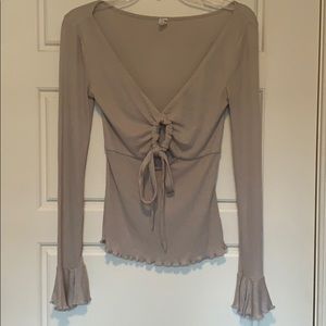 Free People Say Too Long Shimmer Keyhole Top